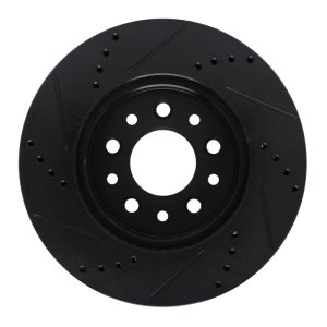 Ford Freestar Brake Rotor (1) - Front Right - R1 Concepts - Drilled & Slotted - Black - `04-`07